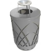 WITT Sawgrass Collection Outdoor Waste Receptacle with Ash Top -40 Gallon, Silver